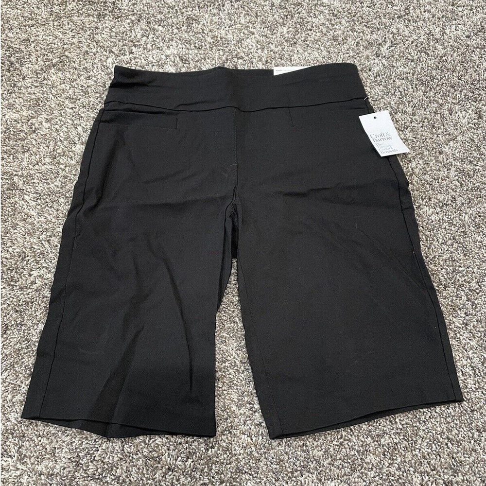 Croft & Barrow Woven Shorts Black Size 6 Tummy Control Stretch Fabric R7